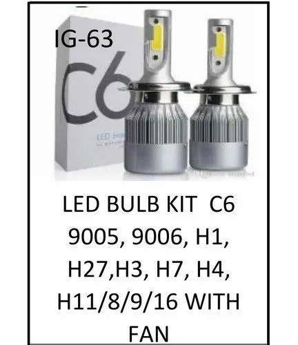 ABS Plastic White LED Bulb Kit C6 9005 9006 H1 H27 H3 H7 H4 H11 8