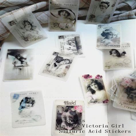 Nikier Pcs Vintage Victoria Girl Sulfuric Acid Sticker Journal