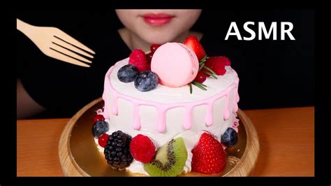 Asmr Eating Cake Mukbang Fruit Cake Sticky Sounds Eating Sounds No Talking Roar Asmr 먹방