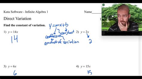 Direct Variation Algebra 1 Kuta Worksheet Series Worksheets Library