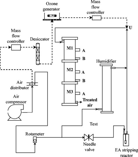 Experimental setup for the biofiltration process with and without ...