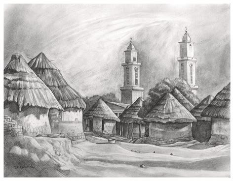 Village Drawing Sketch at PaintingValley.com | Explore collection of Village Drawing Sketch