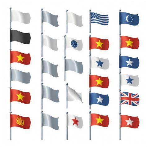 Premium Vector Several Flags Of Different Countries Are Shown On A White Background