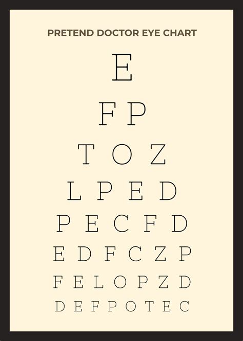 Free Pretend Doctor Eye Chart Template Edit Online And Download