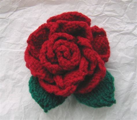 Knitting Pattern ROSE flower by email by gigglinggoblin on Etsy