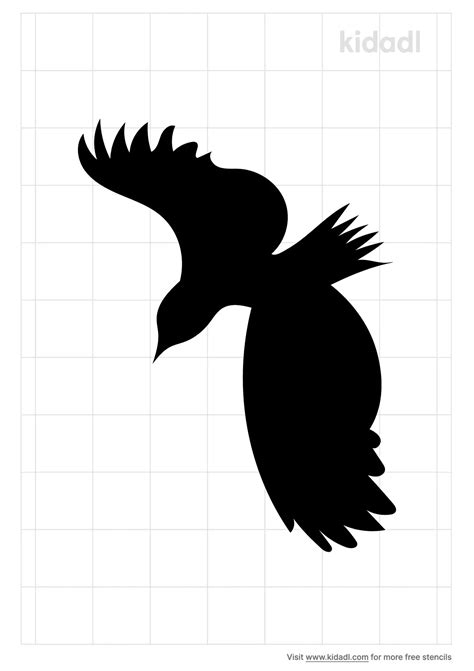 Free Flying Crow Stencil Stencil Printables Kidadl