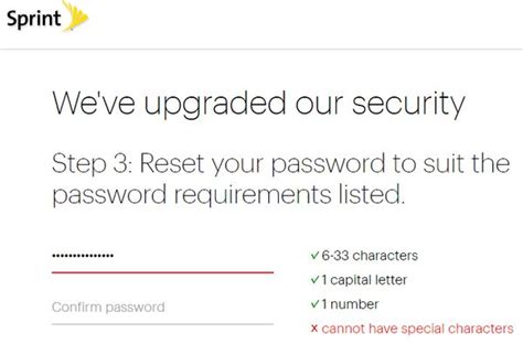 Sprint Dumb Password Rules