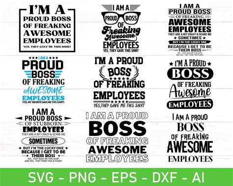 I Am A Proud Boss Of Freaking Awesome Employees Svg Proud Boss SVG