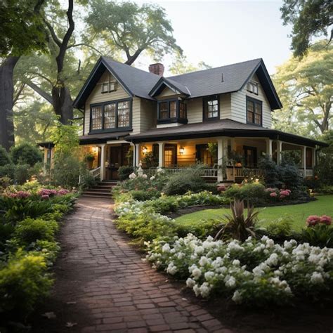 A beautiful big house with a wrap around porch | Premium AI-generated image