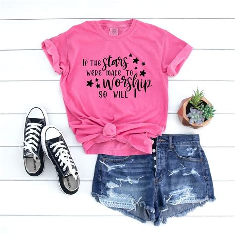 If The Stars Were Made To Worship So Will I Tshirt Womens Christian