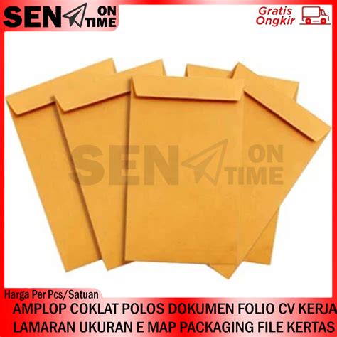 Jual Amplop Coklat Polos Folio Map Cokelat Paper Craft Per 1 Lembar Diy