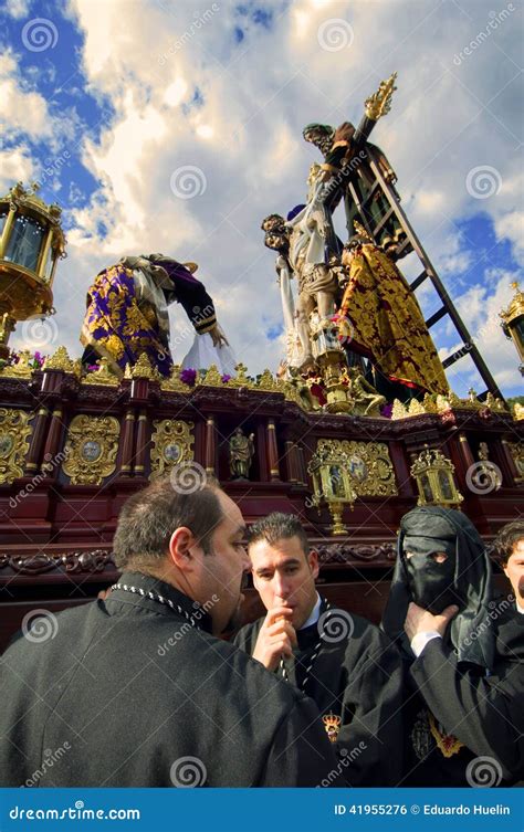 Malaga Spagna Aprile Processioni Tradizionali Della Settimana