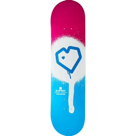 Blueprint Spray Heart Skateboard Deck Decks Køb Hos