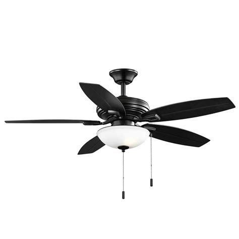 Hampton Bay North Pond 52 In Led Outdoor Matte Black Ceiling Fan With