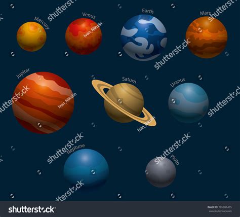 Vektor Stok Solar System Planets Vector Tanpa Royalti