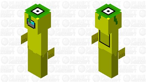 Yellow Among Us Alien Minecraft Skin