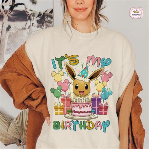 It S My Birthday T Shirt Eevee Birthday Party Shirt Birthday Girl