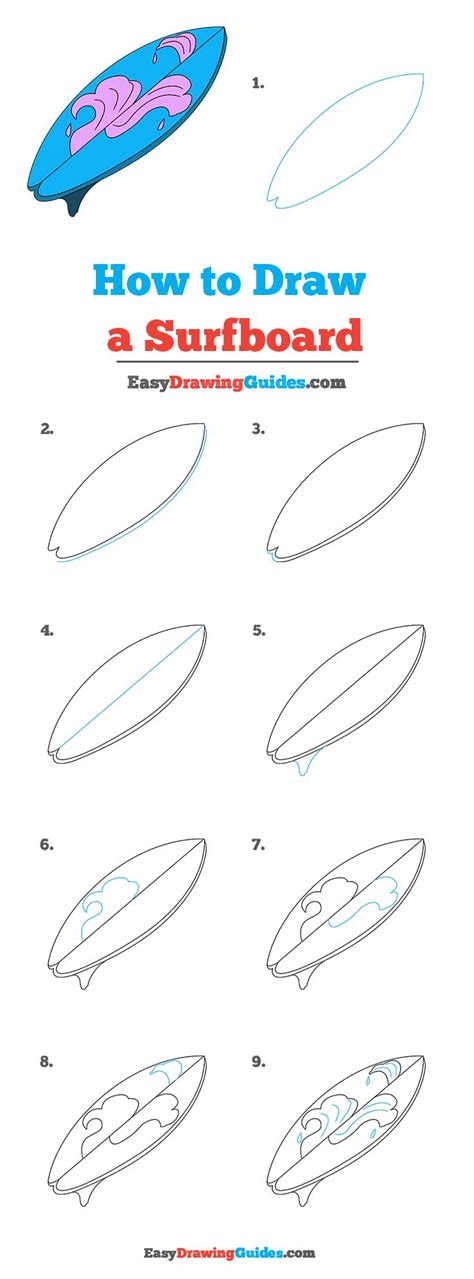 How To Draw A Surfboard Really Easy Drawing Tutorial Surfboard