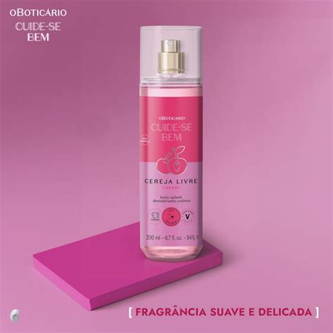 Body Splash Desodorante Colônia Cuide se Bem Cereja Livre 200ml O