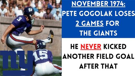 The Worst Month By A Kicker In New York Giants History Pete Gogolak