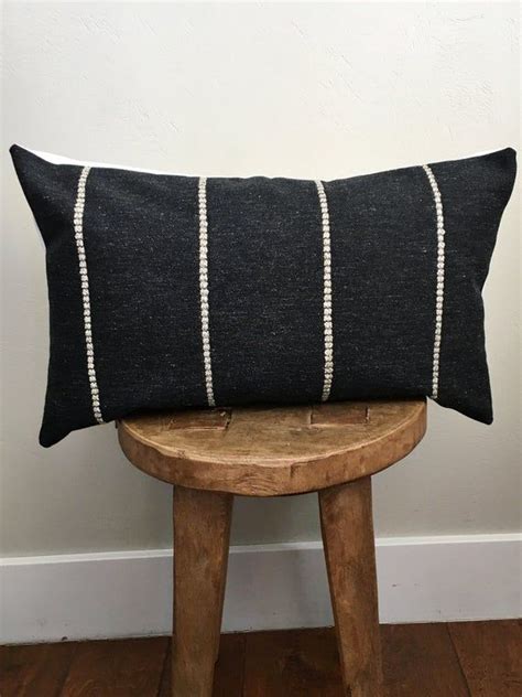 Modern Black With Cream Stripe Lumbar Pillow Cover Etsy Lumbar Pillow Cover Etsy Pillow