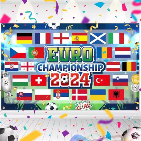 EM 2024 FAHNEN FÜR Fußball Euro 2024 Großes Banner Europameisterschaft