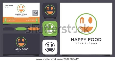 Food Logo Smile Label Food Company Stock Vector Royalty Free