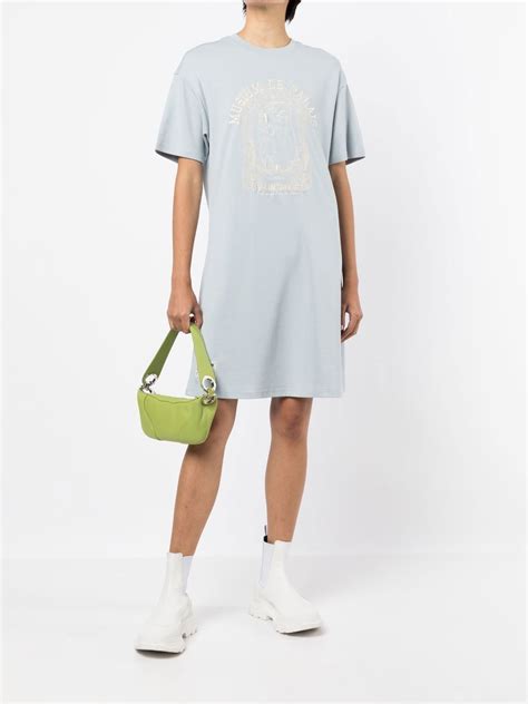 Musium Div Logo Print T Shirt Dress In Blau ModeSens