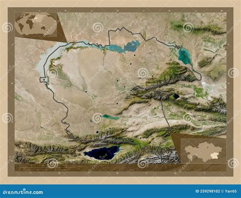 almaty kazakhstan  res satellite major cities stock illustration