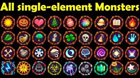 All Single Element Monsters My Singing Monsters 4k YouTube