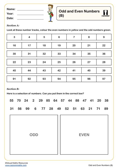 Odd And Even Numbers B Worksheet Key Stage 1 Pdf Number Worksheets