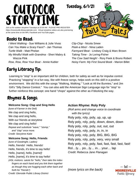 Page 1 Storytime Handout Outdoor Week 1 Storytime With Ms Emily Library