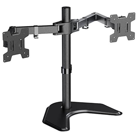 Wali Dual Monitor Stand Free Standing Desk Mount For Monitors Up To