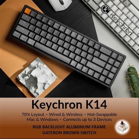 Jual Keychron K14 70 Hot Swappable Rgb Aluminum Frame Mechanical Keyboard Shopee Indonesia
