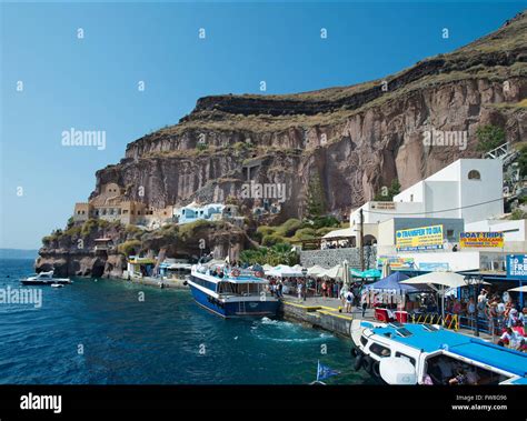 Fira Port, Santorini, Greece Stock Photo - Alamy