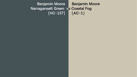 Benjamin Moore Narragansett Green Vs Coastal Fog Side By Side Comparison