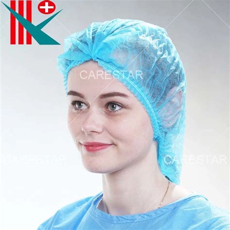 Pp Nonwoven Hats Disposable Hospital Clip Cap With Double Elastic