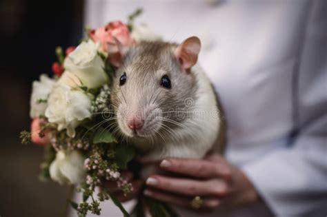 A Rat at a Wedding with Flowers Came To Congratulate the Bride and ...