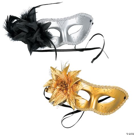 Mardi Gras Masks With Flower Oriental Trading