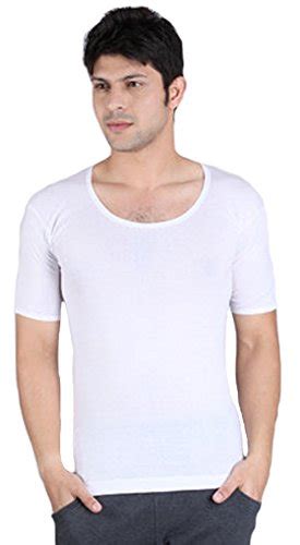 Buy Alfa Stylo Men S 100 Cotton RNS White Vest With Half Sleeves