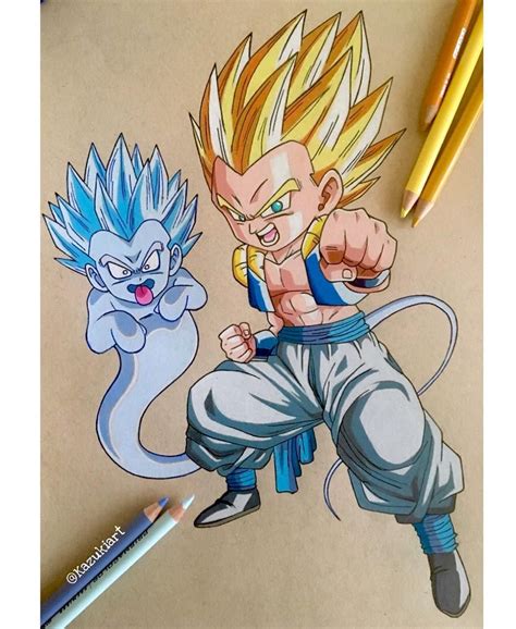 Finished Gotenks ssj kamikaze ghost ドラゴンボール art animeart