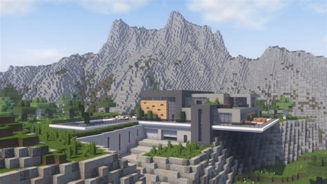 Modern Cliff Mansion : r/Minecraft