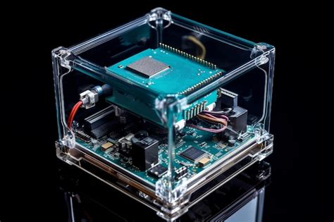 A Clear Acrylic Box With A Circuit Board Inside Premium Ai Generated