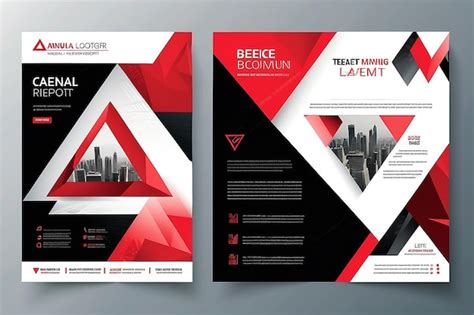 Premium Photo Red Abstract Triangle Annual Report Leaflet Brochure