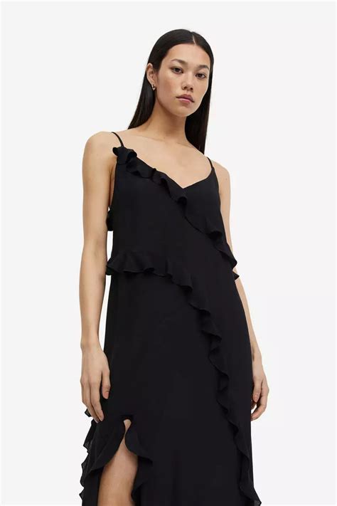 Buy H M Flounce Trimmed Dress Online Zalora Singapore