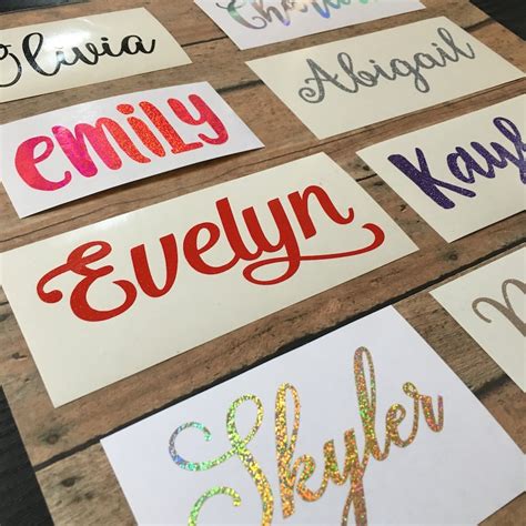 Name Decal Glitter Name Decal Vinyl Decal Custom Name Etsy