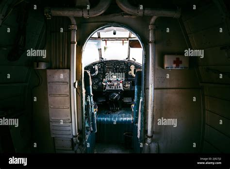 Cockpit of antonov an-2 aircraft, Blizne museum, Poland Stock Photo - Alamy