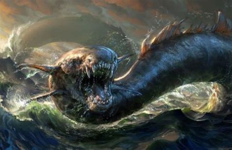 Leviathan Sea Monster Monstre Marin Créatures Mythiques Art Numérique