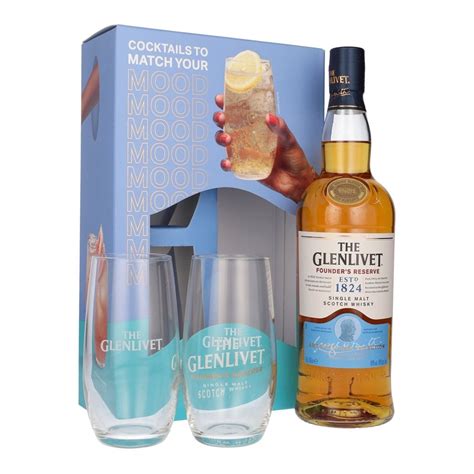 Glenlivet Founders Reserve Single Malt Whisky With 2 Glasses Gift Pack