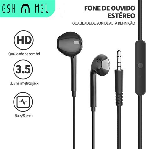 Fone De Ouvido 35mm Para Celular Hifi Coloridos Fone De Ouvido Com Fio